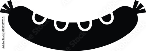 Minimalist black sausage meat barbecue silhouette vector icon