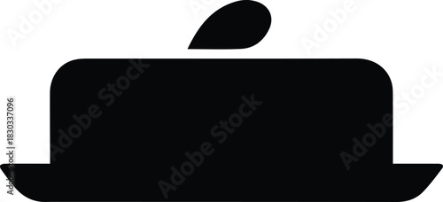 Minimalist black butter stick dairy ingredient silhouette vector icon