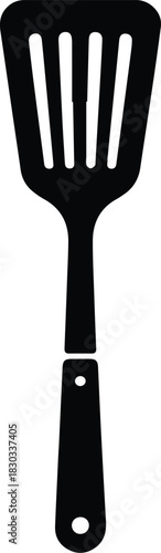 Minimalist black spatula kitchen utensil silhouette vector icon