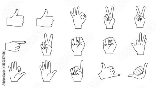 Open hand outline with fingers pointing upwards against a clean white background