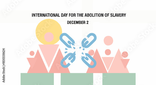 Breaking the Chains A Powerful Abstract Illustration for the International Day for the Abolition of Slavery on December 2nd, Symbolizing Freedom and Human Rights