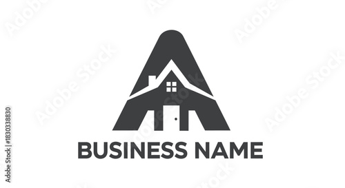 Letter A house logo design, real estate, construction, or architecture company.