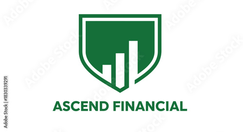 Ascend Financial logo featuring a green shield with a graph inside.