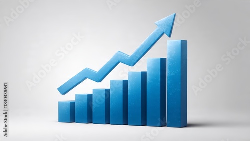Blue 3D Bar Chart with Upward Trend Arrow Showing Growth and Success Free Download Blue 3D Bar Chart with Upward Trend Arrow Showing Growth and Success - GFXLoad