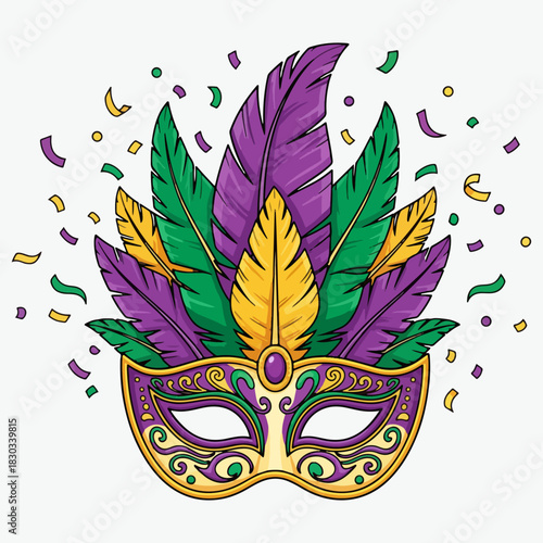 carnival mask decorated with feathers