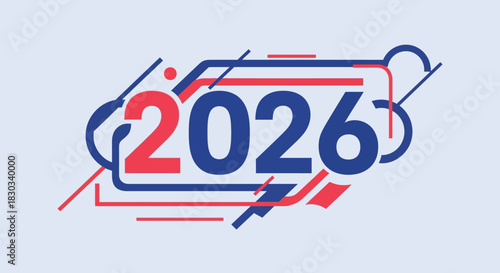 Eye-catching 2026 artwork for future-focused branding. Perfect for dynamic event promotions, bold visual campaigns, and modern graphic designs. Use for innovative marketing today!
