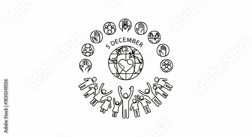 International Day of Persons with Disabilities celebration graphic with diverse people around the globe