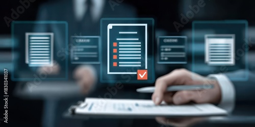 A diligent system forms as a contract is filed and enforcement staff examine each document while technicians secure sensitive modules before approval completes the deal