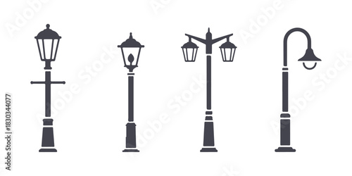Lamppost icon, logo set against a white background
