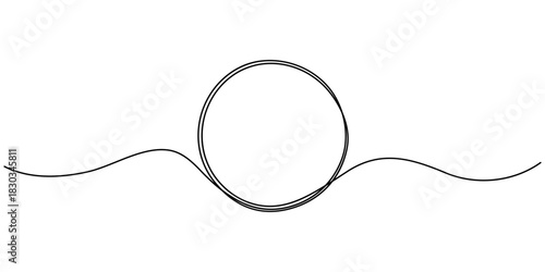 One single line drawing of Golf ball on meadow. golf ball on lip of cup - graphic vector illustration. Healthy sport concept. Modern continuous line draw design for golf tournament poster