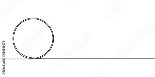 One single line drawing of Golf ball on meadow. golf ball on lip of cup - graphic vector illustration. Healthy sport concept. Modern continuous line draw design for golf tournament poster