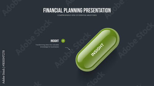 Enterprise Visualization Presentation Design Vector Illustration. Consulting Development One Step Infographic Slideshow Layout. Project Proposal 1 Element Diagram Slide Template.