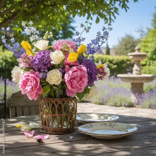 bouquet of roses in vase