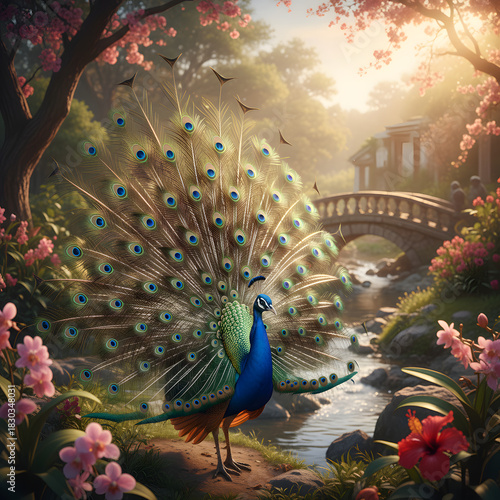 peacock in the park