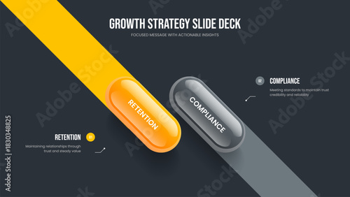 Project Report Two Step Infographic Frame Layout. Sales Forecast 2 Option Diagram Slideshow Template. Enterprise Visualization Presentation Design Vector Illustration.