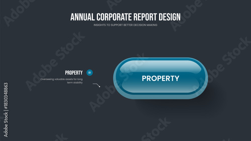 Marketing Proposal One Step Diagram Presentation Template. Visual Showcase Slideshow Layout Vector Illustration. Product Solution 1 Option Infographic Slide Design.