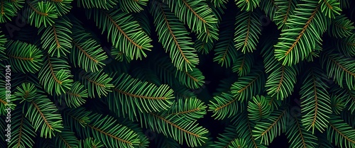 Vibrant green fir branches form a lush, festive backdrop,  christmas tree,  christmas greenery