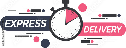 Express Delivery Stopwatch Icon With Speed Lines And Circles time