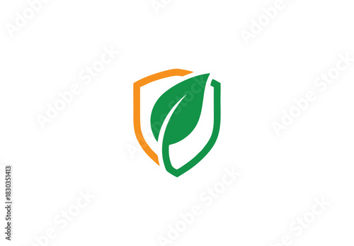Shield and leaf Logo design for your company branding