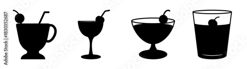 Modern black wooden furniture set