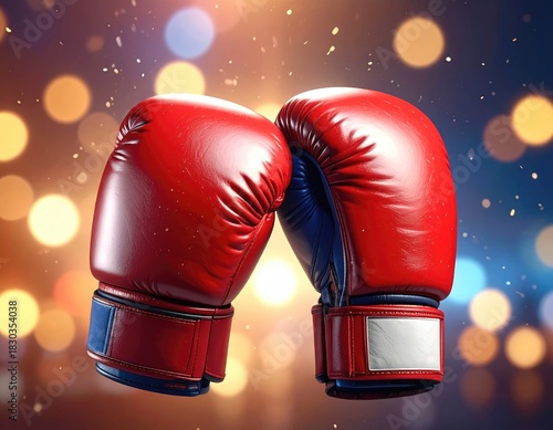 Two red boxing gloves touching