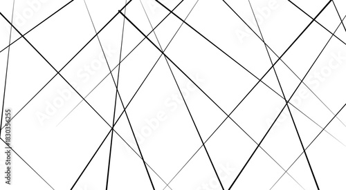 Abstract white background with random black lines, rectangle shapes on white background. Metal grid isolated on the white background. 