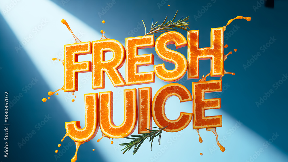 Obraz premium Fresh Juice text typography