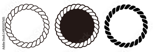 Decorative frame set featuring ornamental borders crafted from rope. Vintage-style Japanese frame reminiscent of traditional shimenawa sacred ropes.