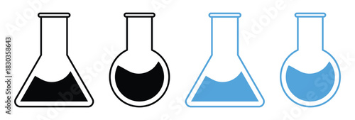 Lab Flask Icon set Vector illustration.
