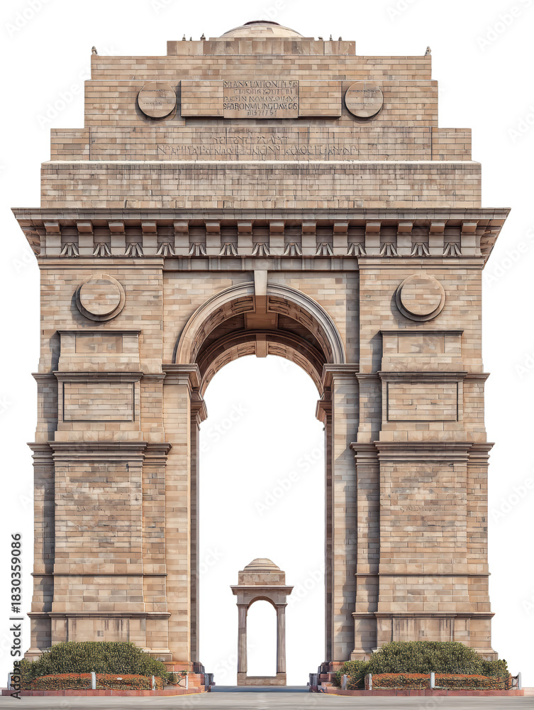 Fototapeta premium Magnificent India Gate monument in New Delhi, a timeless symbol of Indian history and architectural grandeur