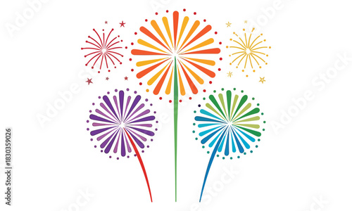WebFireworks Vector Clipart Collection – Colorful Starburst and Celebration Designs