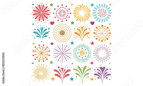 WebFireworks Vector Clipart Collection – Colorful Starburst and Celebration Designs