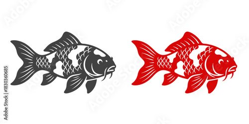 Koi fish vector graphic for icon and illustration design