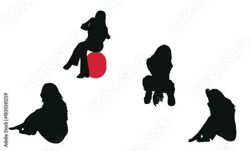 Women Sitting Silhouette Collection