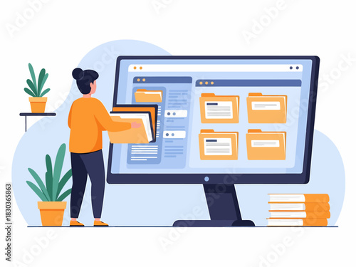 Digital File System Organization Vector
