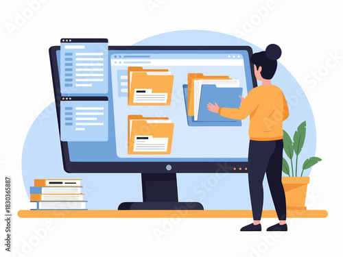 Digital File System Organization Vector
