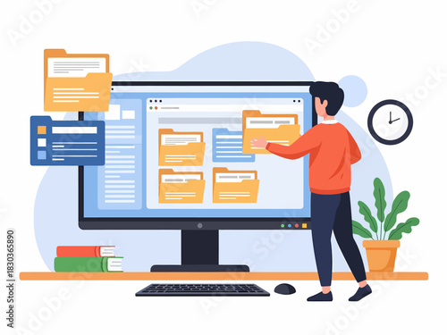 Digital File System Organization Vector
