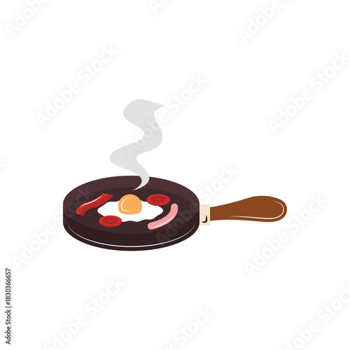 Colorful icon for fried egg