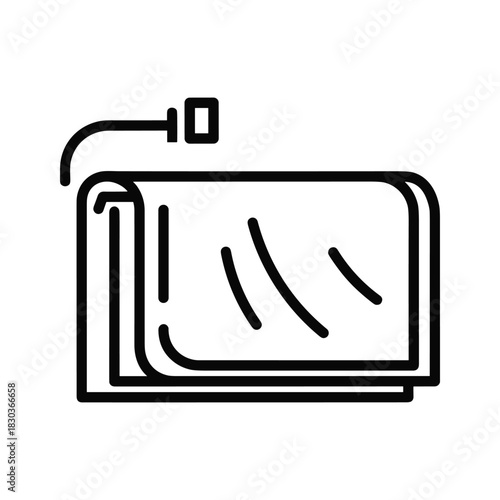 Hand towel dispenser line icon for hygiene and cleanliness concept