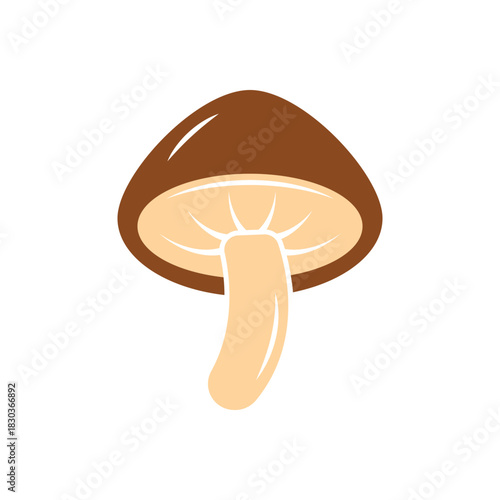 Colorful icon for shiitake mushroom
