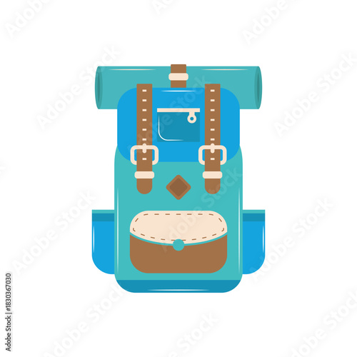 Colorful icon for travel backpack