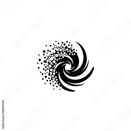 Abstract Swirl of Dots and Curves.