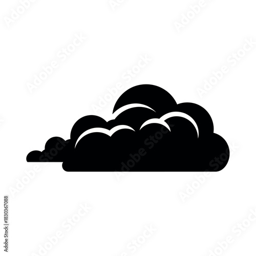 Black cloud silhouette icon.