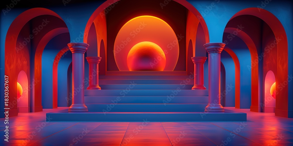 Fototapeta premium Enter a vibrant dimension where color meets architecture, find your inspiration here