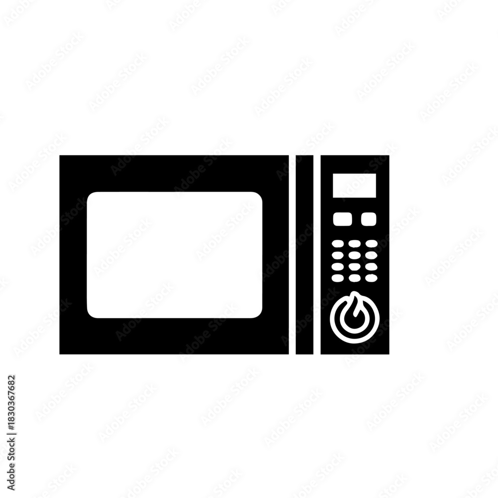 Fototapeta premium Compact Digital Microwave Oven Vector Illustration