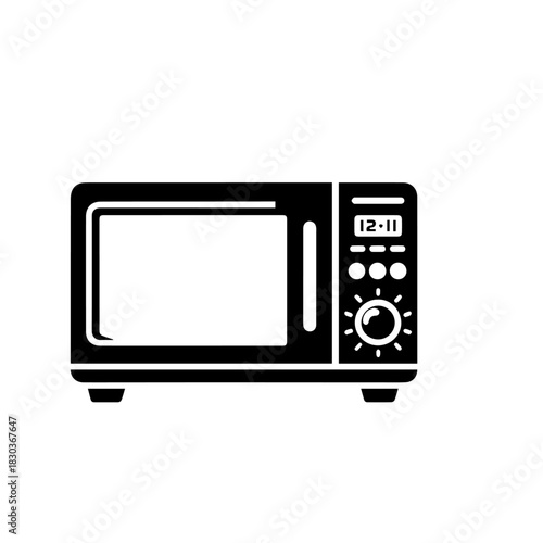 Modern Stainless Steel Microwave Oven Vector