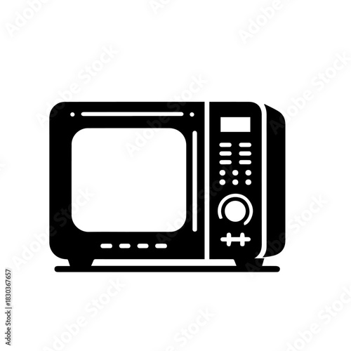 Sleek Microwave Oven Vector Illustration