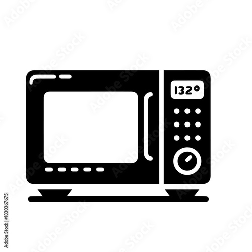 Futuristic Microwave Oven Vector Illustration
