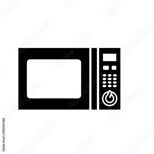 Compact Digital Microwave Oven Vector Illustration