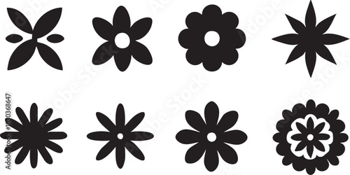 Black flower vector pack: floral designs, silhouettes, and clip art eps